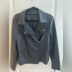 Faux leather jacket - Navy Blue